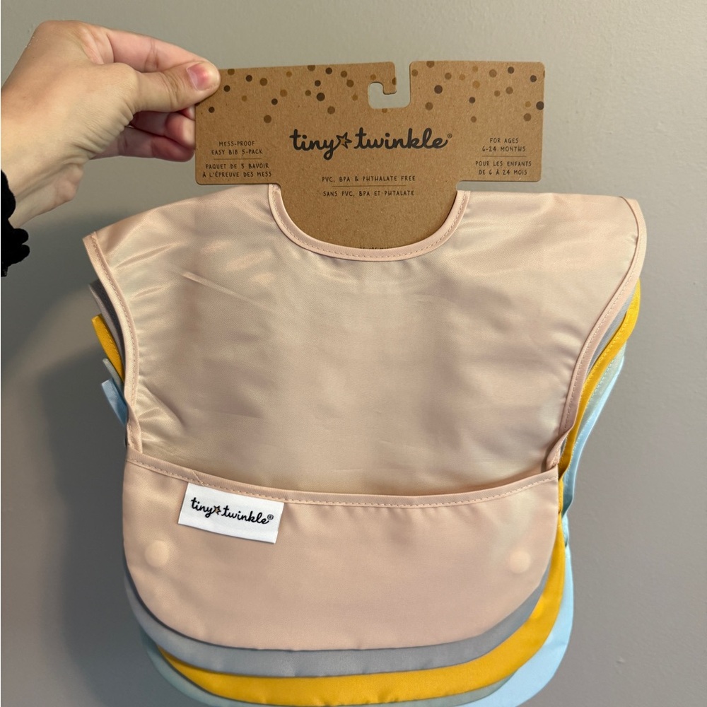 Kids Bib Set - Beige, Yellow, Blue